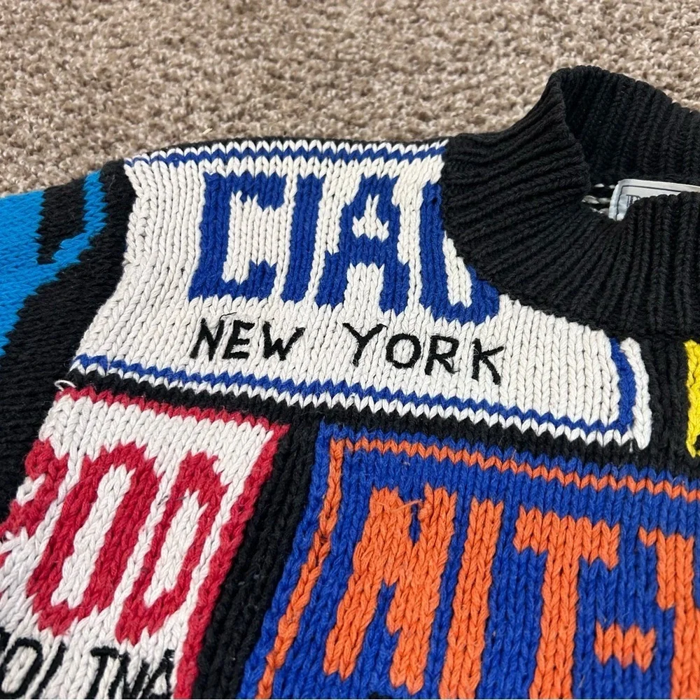 Belle Pointe vintage license plate sweater unisex medium car novelty 80s 90s